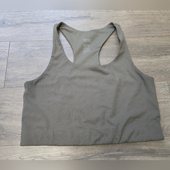 girlfriend collective Tops - The Girlfriend Collective Sports Crop Top Size Large Green Grey
